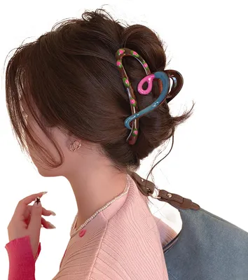 Produktbild von Haarspange mit Imitationsperle, übergroß, rutschfest, leicht, für den Hinterkopf, Haarclip, Haaraccessoire F