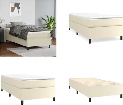 Produktbild von vidaXL Boxspringbett Creme 80x200 cm Kunstleder - Boxspringbett - Boxspringbetten - Bett - Schlafzimmermöbel