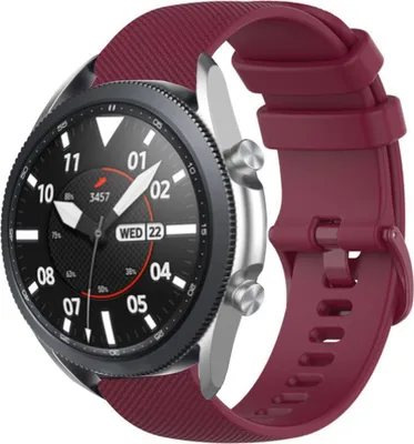Produktbild von Strap-it Samsung Galaxy Watch 3 45mm Luxus Silikonarmband (dunkelRot)