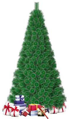 Zdjęcie produktu dla Sztuczne drzewko świąteczne QEENTOE, wysokość 240 cm, świerk z białymi końcówkami, igły świerkowe z PVC, kolor zielony, efekt śnieżny, w zestawie podstawka