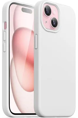 Obrázok produktu pre Silikónový obal pre iPhone 15 (6,1 palca), celoplošný ochranný kryt, nárazuvzdorný, biela farba