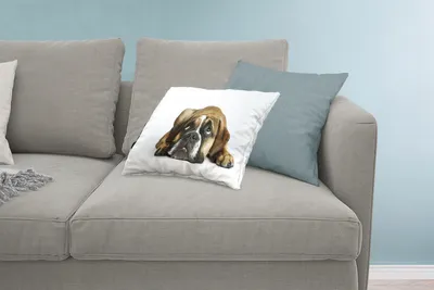 Produktbild von MuchoWow® Zierkissen Sofakissen Wohnzimmer Dekokissen 60x40 cm Hund - Haustiere - Weiß - Kopfkissen - Polster mit Foto