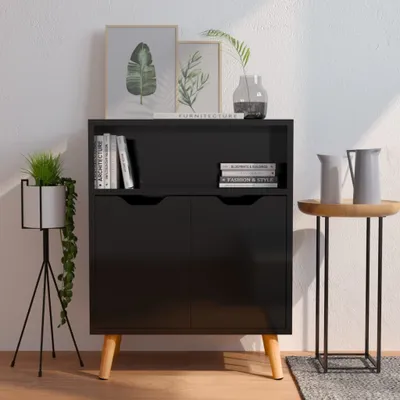 Produktbild von vidaXL Sideboard Hochglanz-Schwarz 60x30x72 cm Holzwerkstoff
