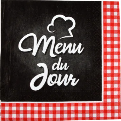 Image de Lot de 20 serviettes en papier Menu du jour