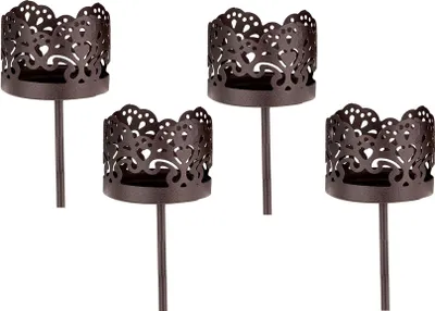 Immagine prodotto di Portacandele per tealight set di 4 - marrone scuro - porta tealight per corona d'Avvento
