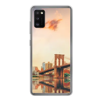Produktbild von MuchoWow® Handyhülle Schutzhülle Hülle für Samsung Galaxy A41 New York - Brooklyn - Brücke - Sonnenuntergang Silikon Softcase Handy Hülle - Mobiltelefon
