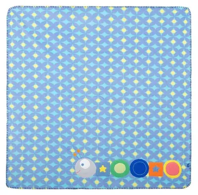 Produktbild von Babydecke für Kinderzimmer, kuschelweich, mit Raupen-Design, aus Fleece, 100 x 100 cm