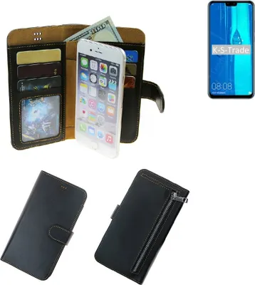 Produktbild von K-S-Trade Schutz Hülle kompatibel mit Huawei Y9 (2019) Klapphülle Case Phone cover Slim Handytasche Handy Hülle schwarz aus Kunstleder (1 Stk)