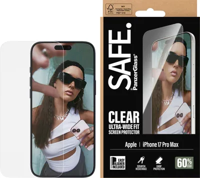 Image de PanzerGlass SAFE. by ® Screen Protector iPhone 17 Pro Max | Ultra-Wide Fit w. EasyAligner