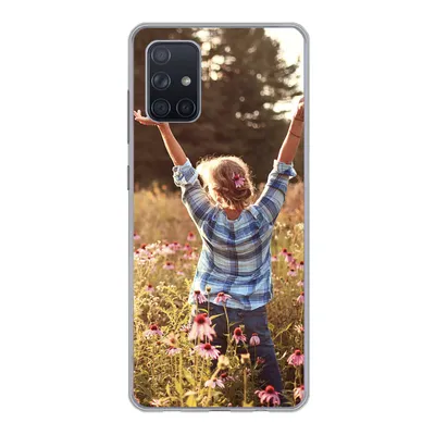 Produktbild von MuchoWow® Handyhülle Schutzhülle Hülle für Samsung Galaxy A51 Frau - Blumen - Frühling Silikon Softcase Handy Hülle - Schutzabdeckung
