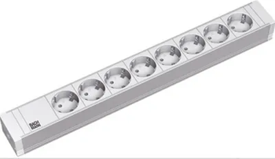 Produktbild von BACHMANN 19'' PVC 8x Schutzkontakt-Steckdosenleiste, 2,0m Schutzkontaktstecker