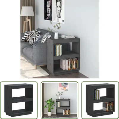 Produktbild von The Living Store Bücherregal Grau 60x35x71 cm Massivholz Kiefer