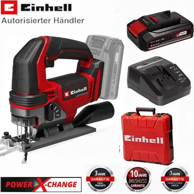 Produktbild von Einhell 18V Akku-Stichsäge TE-JS 18/100 Li-mit Akku 2,5 Ah, Ladegerät, Koffer