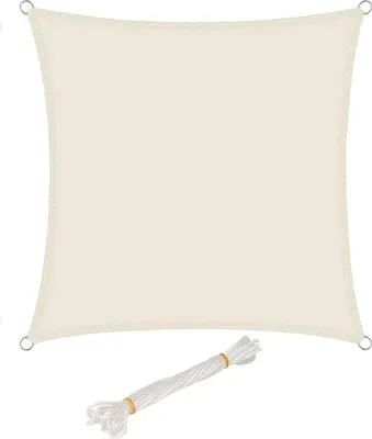 Produktbild von Markise, quadratisch, 2x2 m, creme, wasserabweisend, Sonnenschutz, Polyester, Windschutz mit UV-Schutz für Garten, Terrasse, Camping