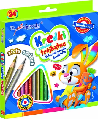 Obrázok produktu pre BAMBINO Školské trojuholníkové ceruzky 24 farieb