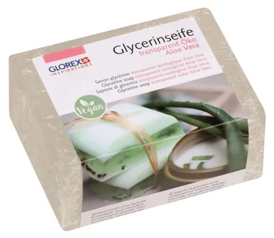Produktbild von GLOREX Glycerin-Seife Öko 500g mit Aloe Vera transparent, Hände & Körper, Barseife, Transparent, Rechteckig, Aloe Vera, 500 g