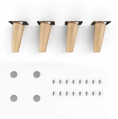 Produktbild von 4x sossai Holzfüße rund - schräge Ausführung 10cm Buche Öl-Finish