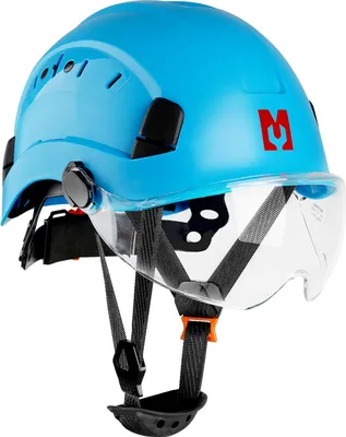 Immagine prodotto di Elmetto di sicurezza Mustbau, elmetto di sicurezza EN397 con fascia antisudore e visiera, da 53 a 63 cm Circonferenza della testa regolabile, materiale ABS resistente Per uomini Donne