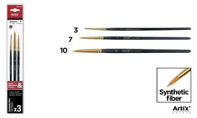 Zdjęcie produktu dla Pędzle syntetyczne 3szt - Artix