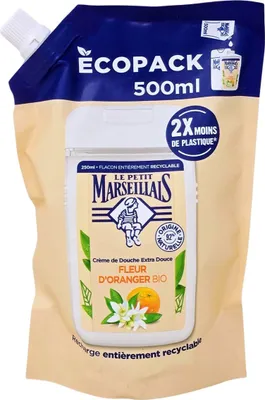 Produktbild von Le Petit Marseillais Duschgel mit Orangenblüten - 500 ml Nachfüllpack für erfrischende Pflege