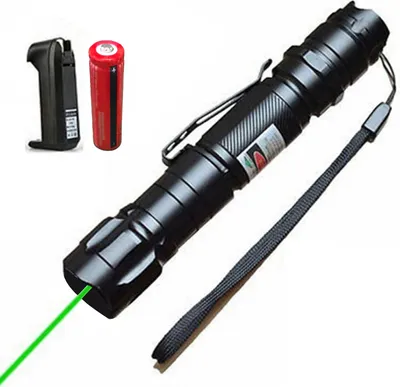 Produktbild von Grüne Laser-Taschenlampe mit Zeiger, wiederaufladbarer Hochleistungs-Stift, Strahlpunkt mit großer Reichweite, 18650-Batterie, Sternkappe, Taschenlampe