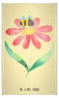 Produktbild von Mr. & Mrs. Panda Handtuch Gäste-WC Hummel Blume - Gelb Pastell - Geschenk, gäste wc, Klein, Wespe, Natur, Biene, Frotteehandtuch, Hummeln, Gästehandtuch 30x50