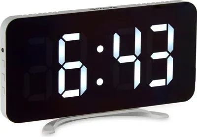 Obrázok produktu pre Stolové digitálne hodiny Zrkadlo biele ABS (15,7 x 7,7 x 1,5 cm)