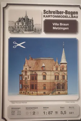 Produktbild von Schreiber-Bogen Kartonmodellbau Villa Braun Metzingen HO