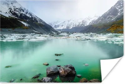 Produktbild von MuchoWow® Poster Meer - Berge - Neuseeland 180x120 cm - Fotoplakat