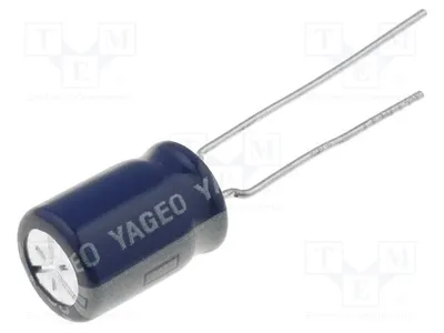 Produktbild von 10x Kondensator: elektrolytisch 10VDC THT 1000uF Ø8x11mm  20% SK010M1000A5F-0811 E