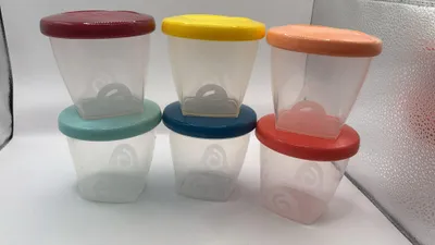 Productafbeelding van Babymoov Babybols bewaarcontainers voor babyvoeding, met luchtdichte schroefdeksel, 6 stuks, 250 ml. (Set van 6) 6-delige set