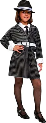 Produktbild von Mom Gangstermädchen Kostüm Schwarz 5-6 Years Schwarz 5-6 Years