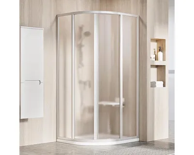 Imagen del producto de Cabina de ducha RAVAK SKCP4-90 195 con dos puertas, acabado satinado y perfil en color "Grape" (3117OU02ZG)
