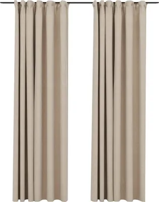 Obrázok produktu pre Zatemňovacie závesy, ľanový vzhľad, háčiky 2ks,béžové 140x245cm