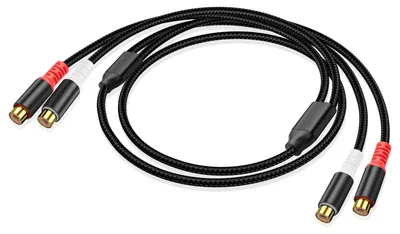 Zdjęcie produktu dla Przewód audio z podwójnym wtykiem RCA na podwójny wtyk RCA, kabel stereo, złącza pozłacane, subwoofer RCA, adapter, kabel audio, podwójne złącze RCA, nylonowy kabel przedłużający audio