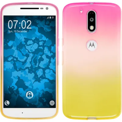 Produktbild von PhoneNatic Case kompatibel mit Motorola Moto G4 Plus - Design:01 Silikon Hülle Ombrè + 2 Schutzfolien