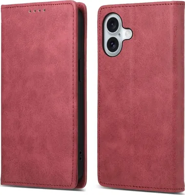 Produktbild von Mobigear Wallet iPhone 16 Hülle Klapphülle Geldbörse - Rot