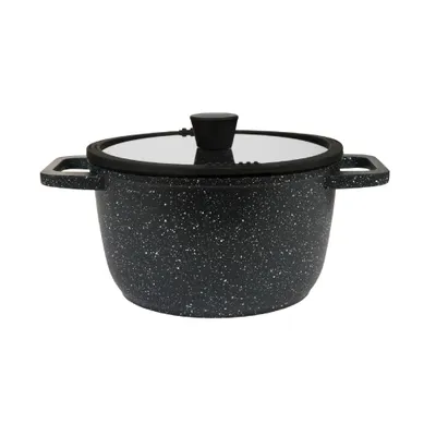 Produktbild von Livarno home Aluguss-Kochtopf, Ø 24 cm, Granitoptik schwarz, alle Herdarten-inkl. Induktion