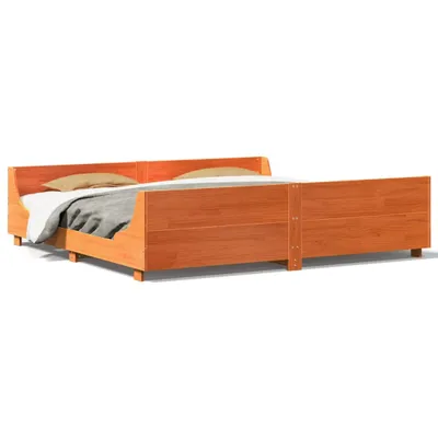 Image de Cadre de lit sans matelas cire marron 180x200cm bois pin massif