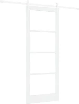 Obrázek produktu pro VidaXL Posuvné dveře, 83 x 211 cm, masivní borové dřevo a sklo, bílé