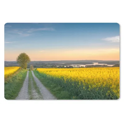 Produktbild von MuchoWow® Mauspad Mousepad Blumenfeld - Gelb - Blumen 27x18 cm - Mousepads - Maus Mat - Pad - Mausunterlage - Büroartikel - Desk Matten