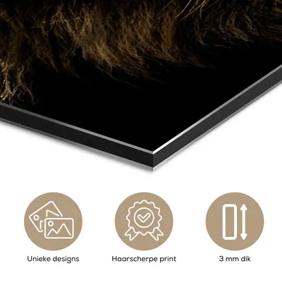 Produktbild von MuchoWow Wanddekoration Metall Metallbild Wandkunst 150x100 cm Löwe - Tiere - Schwarz - Porträt MuchoWow Aluminium Gemälde - Alu Dibond Bild