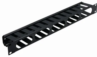 Produktbild von Rockstable 1 HE 19" Rangierpanel, Kabelmanagementtafel, SPCC, Stahl, Schwarz, 1 Stück(e), 750 g