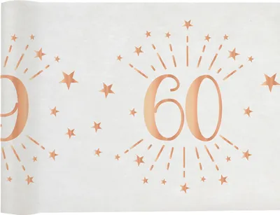 Produktbild von 60. Geburtstag roségold Tischläufer 5 m x 30 cm Zahl 60