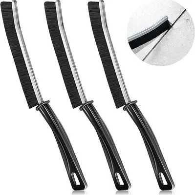 Produktbild von 3 Stück Hartborsten Eckenreinigungsbürste Spaltreinigungsbürste Fugenbürste Tiefenreinigung von Fenstern, Badezimmern, Küchen, Fliesenfugen Schwarz