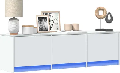 Zdjęcie produktu dla vidaXL Szafka pod telewizor z LED, biała, 140 x 34 x 40 cm, materiał drewnopochodny