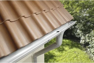 Produktbild von Marley Dachrinne Kunststoff halbrund Fenstergrau RAL 7040 RG 75 mm L = 2000 mm