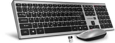 Zdjęcie produktu dla CONNECT IT Combo bezprzewodowa srebrna klawiatura + mysz, (+2x baterie AAA +1x baterie AA gratis), układ CZ + SK