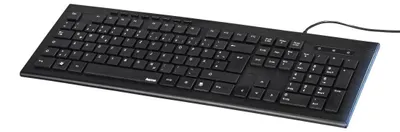 Produktbild von Hama Anzano, Volle Größe (100%), Kabelgebunden, USB, QWERTZ, Schwarz