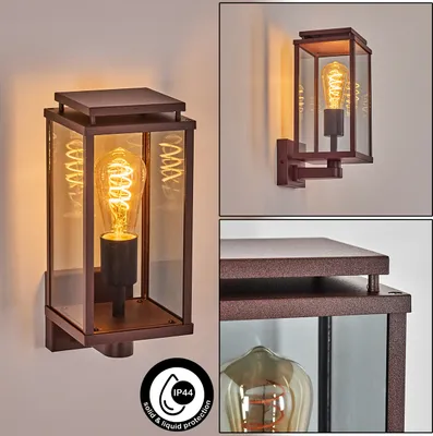 Produktbild von Castelbuono Außenleuchte aus Metall/Glas in Rostfarben/Rauchfarben